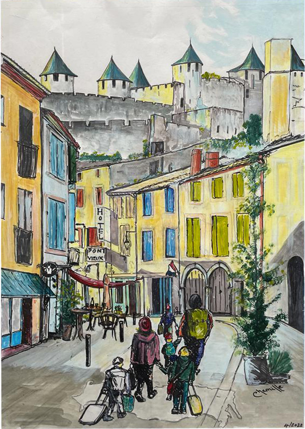 Painting Chemille Rue Trivalle Carcassonne